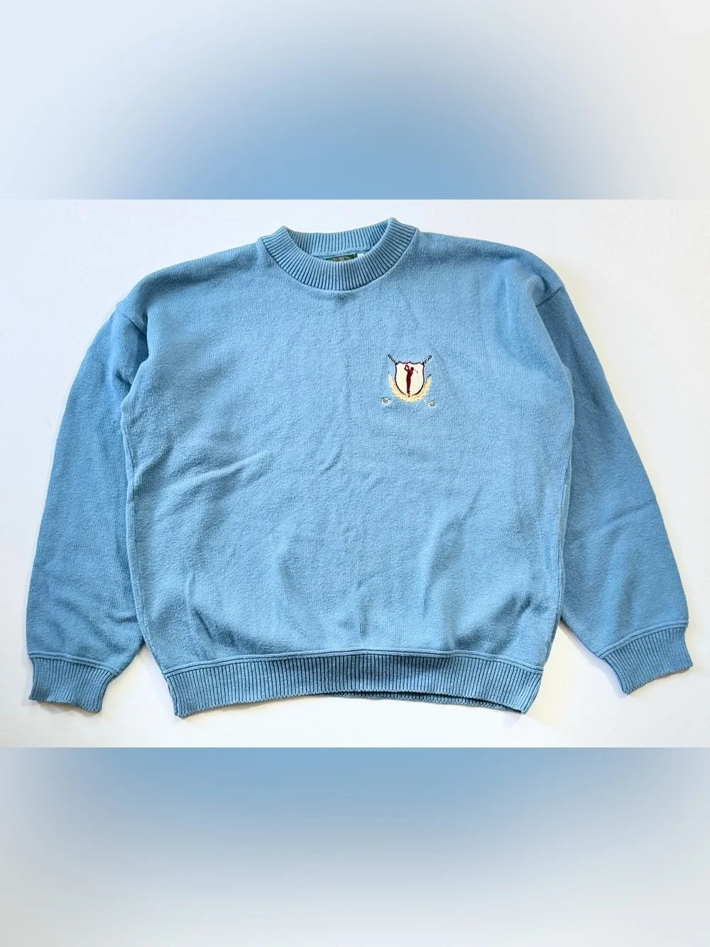 Vintage Mens Susquehanna Trail Outfitters Golf Sweater XL Embroidered
